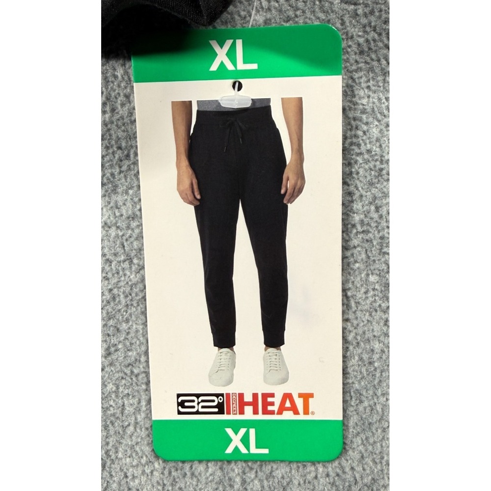 32 Degrees Heat Joggers Men XL Black Fleece Lounge Pants NWT Comfort Athleisure‎